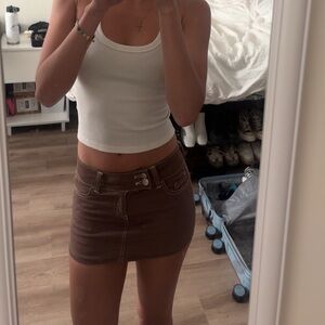 Brown Mini Skirt
